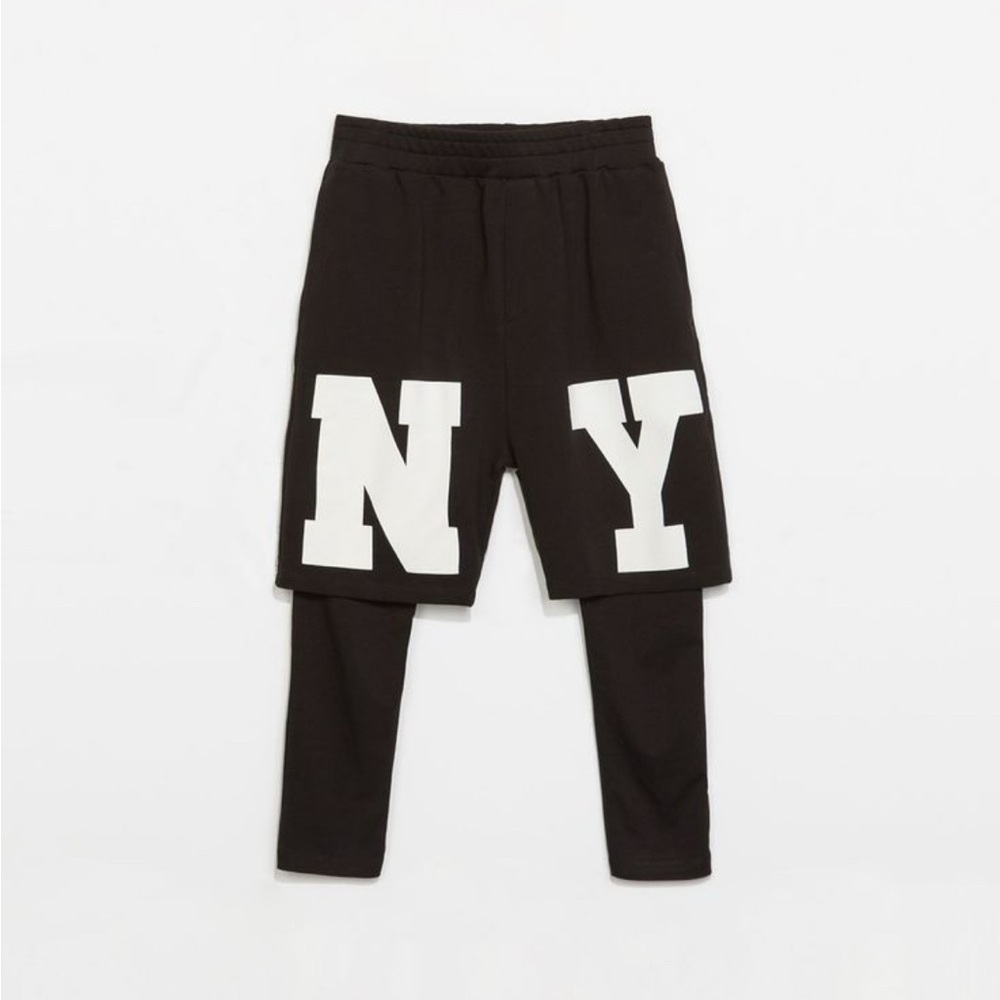 Zara Black and White NY Joggers